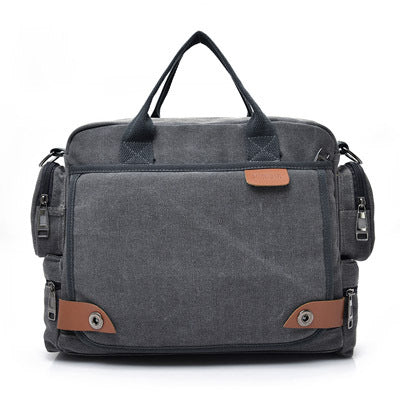 Sac d'épaule homme en toile de mode multi-compartiment