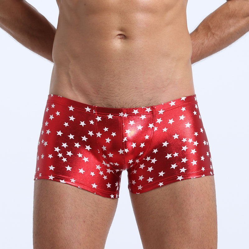Boxer en cuir breveté pour hommes