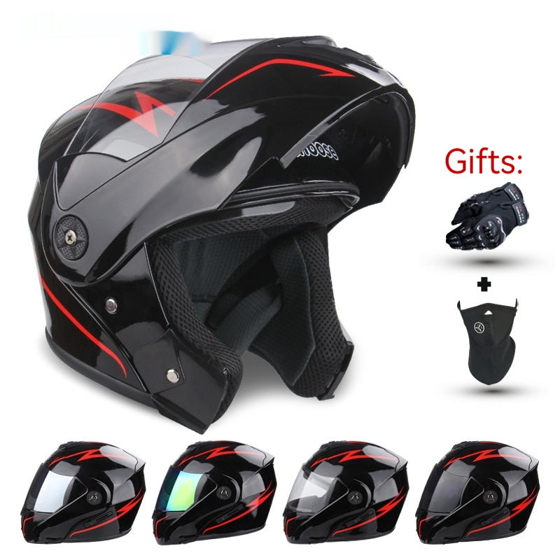 Motorcycle électrique double objectif exposé hommes et femmes casque de moto