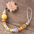 Lion de hêtre Clip chaîne Pacifier pour empêcher la chute de chaîne