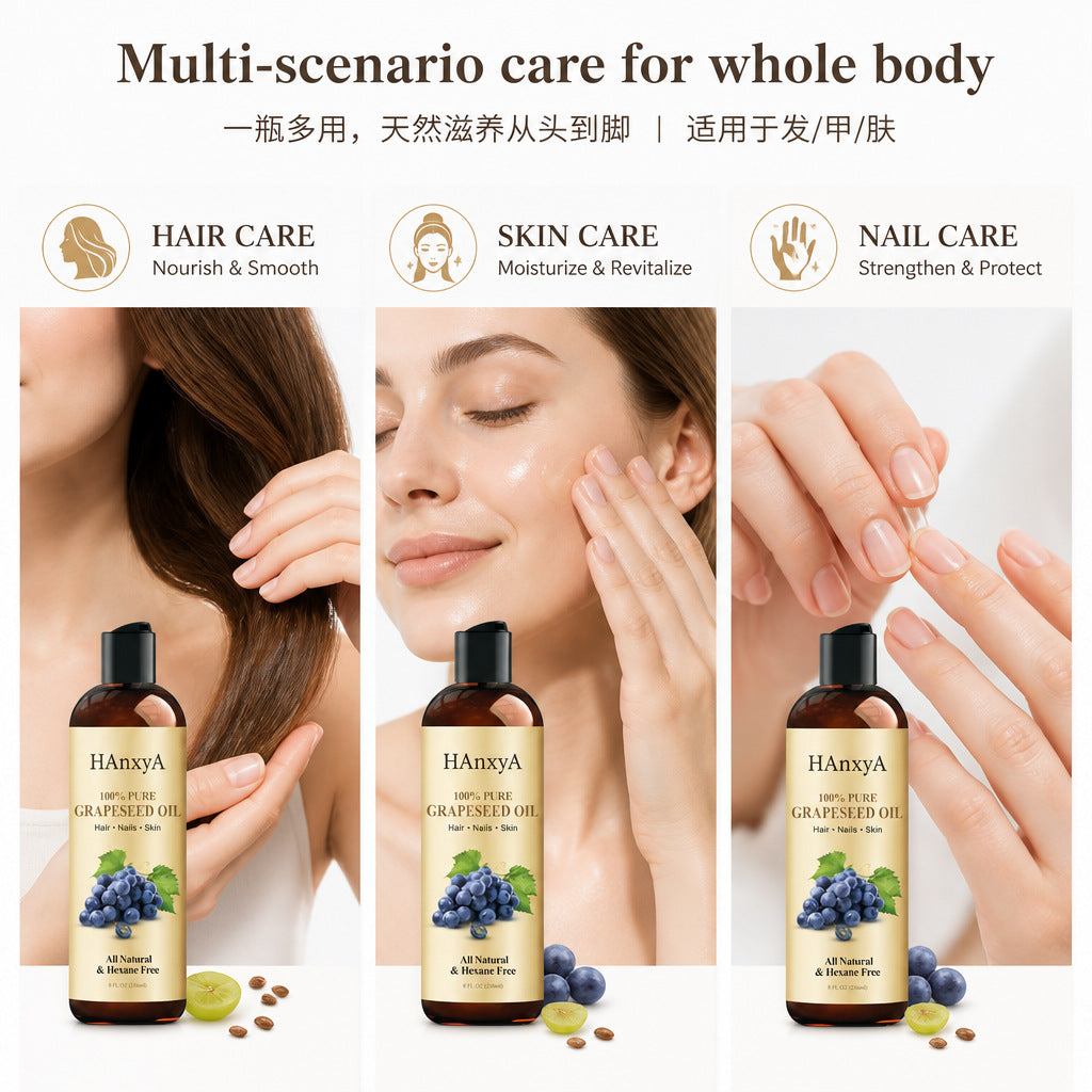 Huile essentielle de soins capillaires de massage des graines de raisin