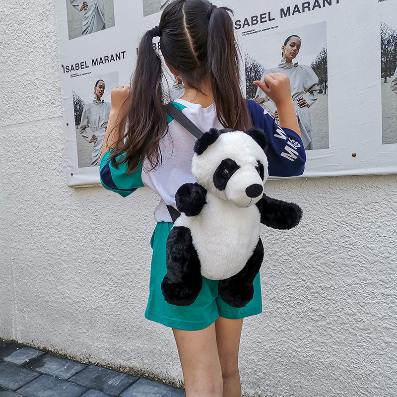 Mignon Panda petit sac à dos mode garçons et filles en peluche de dessin animé