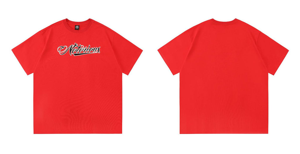 Tee-shirt à manches courtes agrafées brodé plus de taille