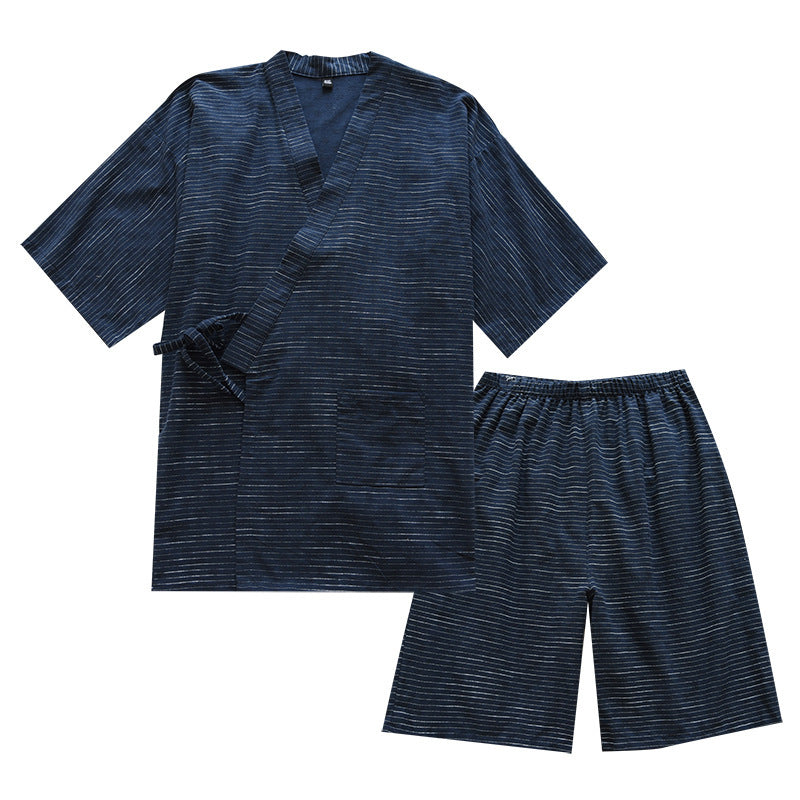 Pyjama pour hommes Kimono Printemps et coton d'été Peignoir Plus Taille Pyjama Cotton pour hommes