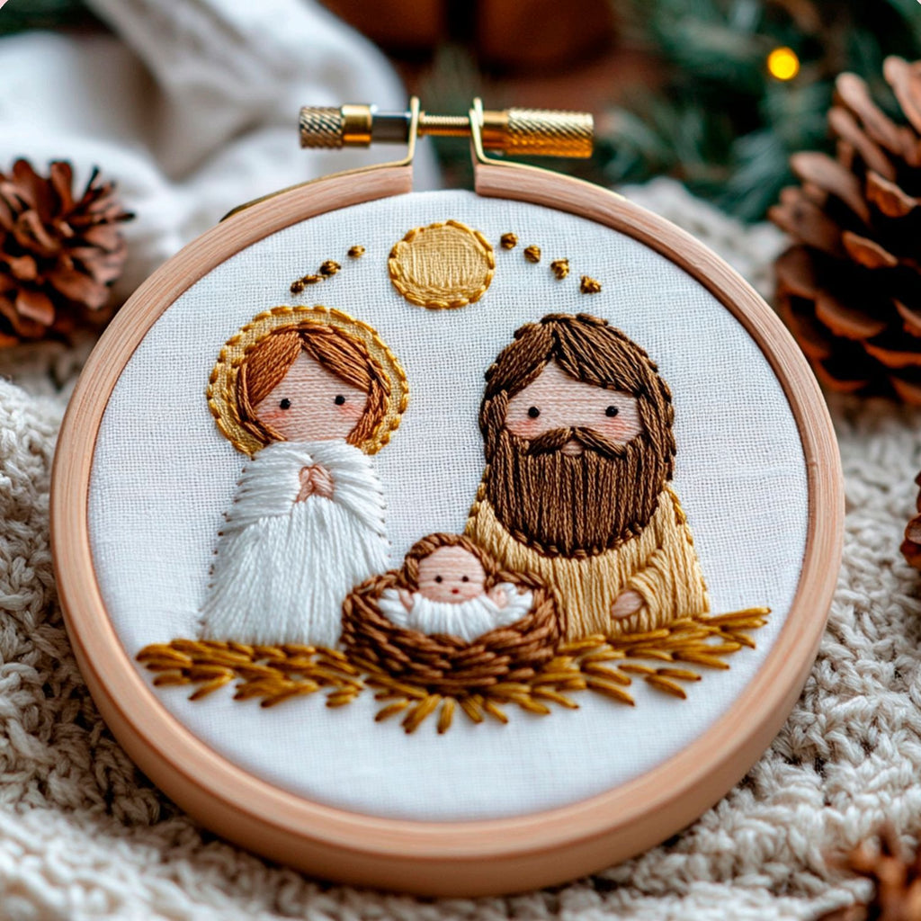 Vintage Broderie bricolage matériel Jésus Croix fait main