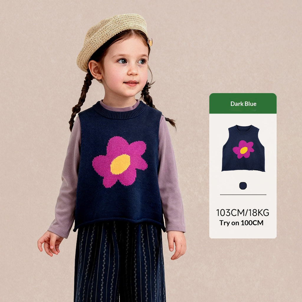 Broderie de dessins animés Veste de taille tricotée souple et polyvalente