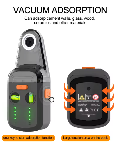 Outil de niveau laser 3-en-1 avec collecteur de poussière de forage