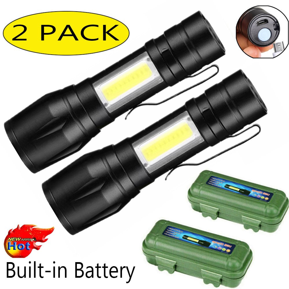 Lampe de poche de torche télescopique lampe de poche rechargeable stylo lampe USB de charge lampe de travail pour le camping