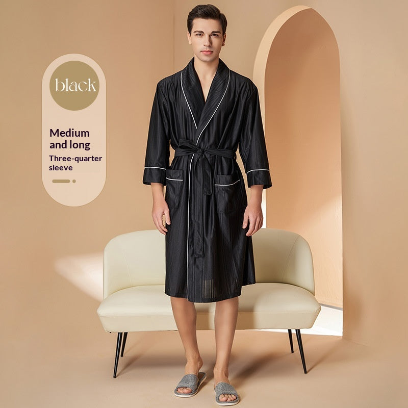 Robe de nuit absorbante Hommes couple mince-style peignoir