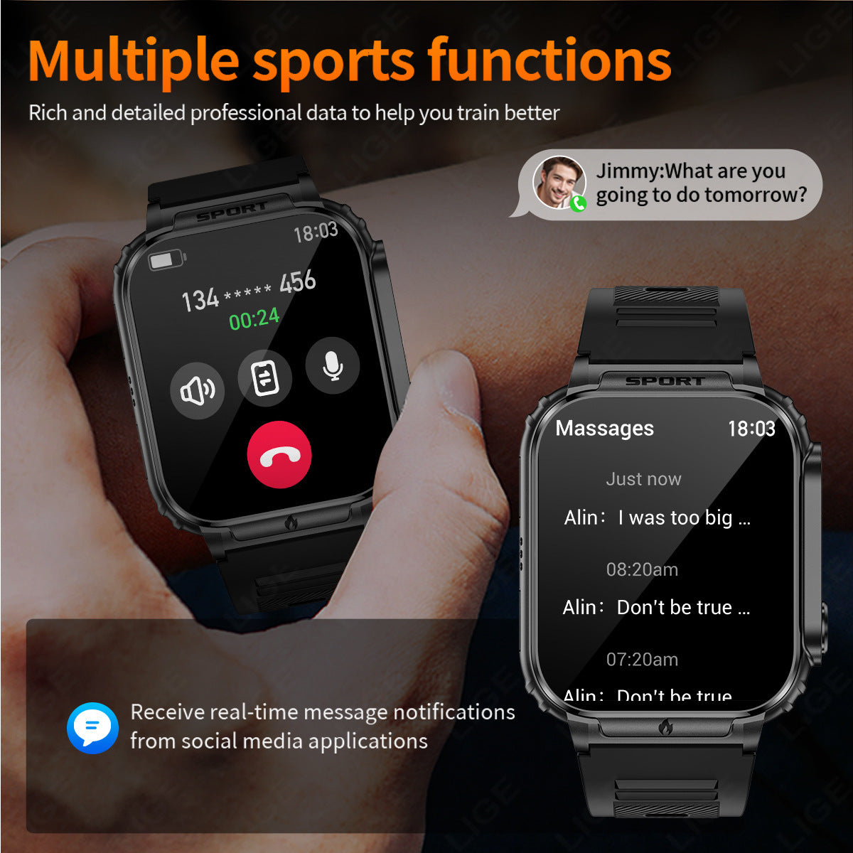 P60 2-en-1 Outdoor Sports Smartwatch