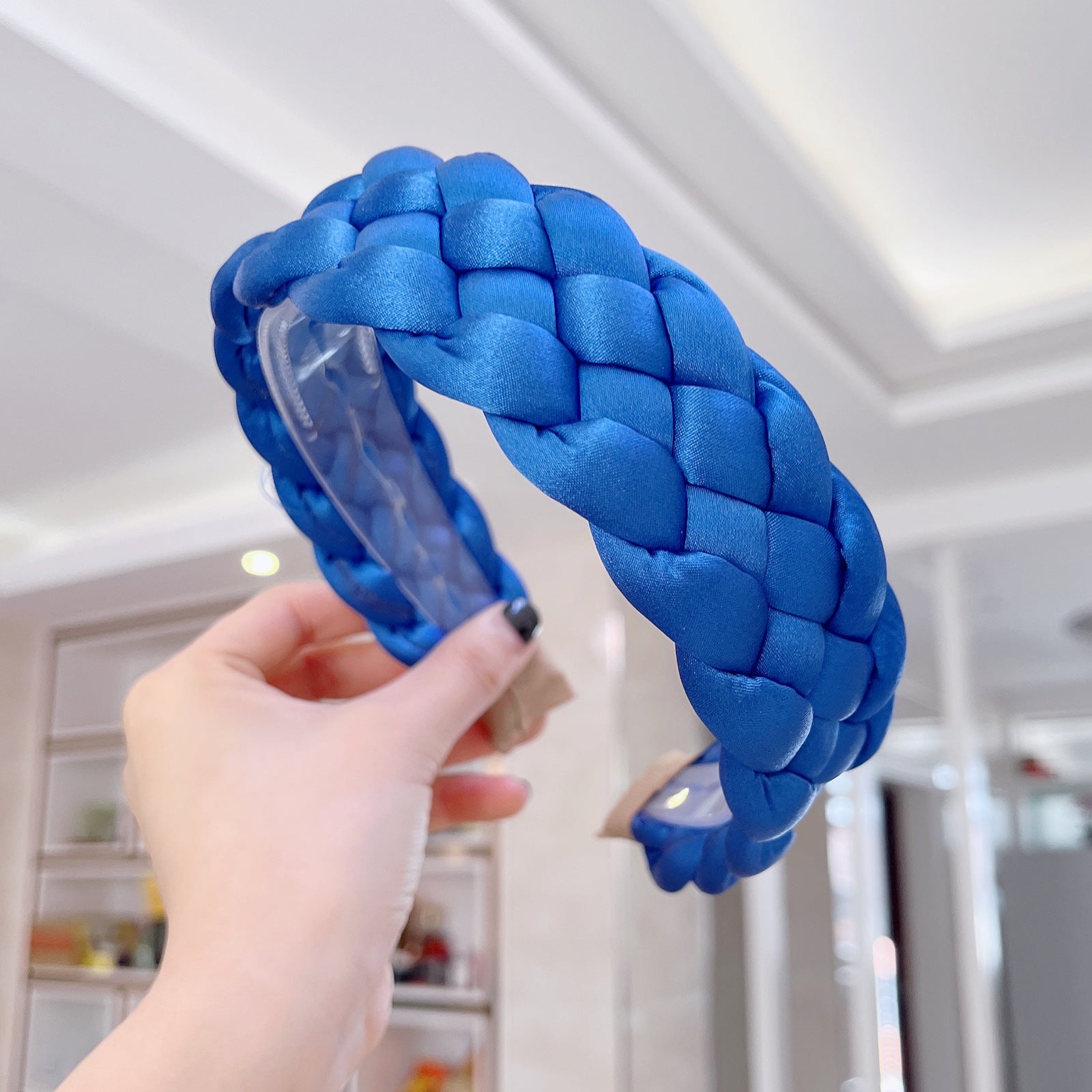 Bande de tête en tissu de couleur solide pour femmes