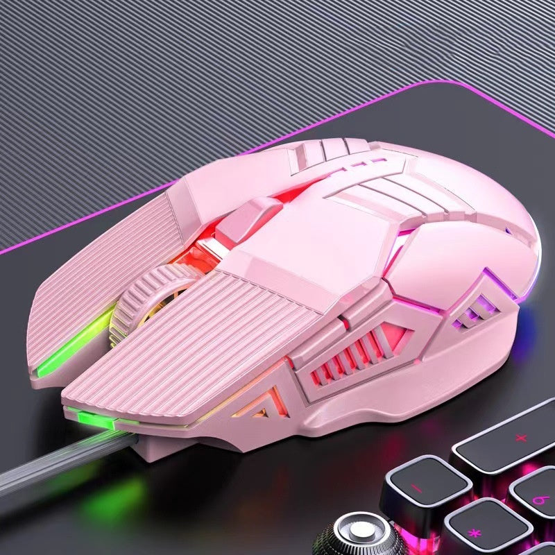 Souris filaire 6D coloré éblouissant E-sports Jeux Bureau Mute Souris lumineuse