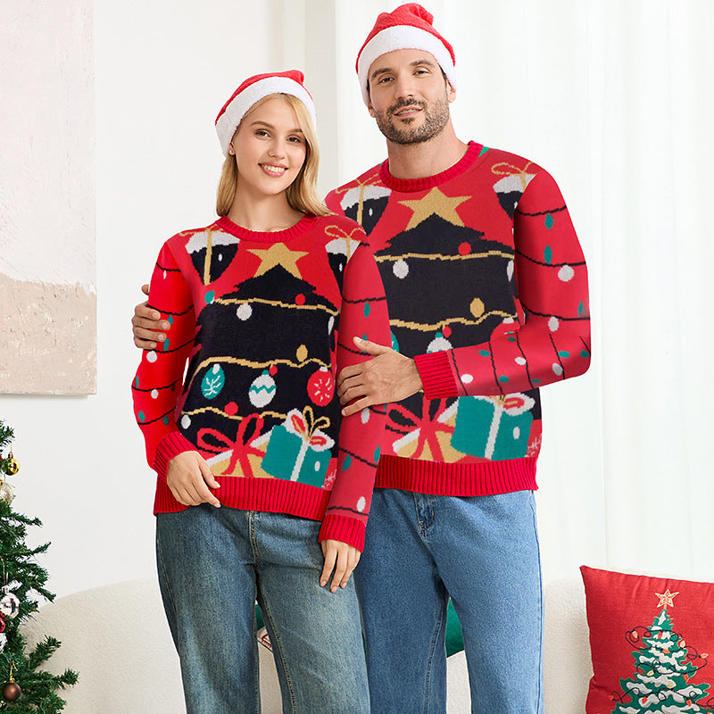 Sweater de Noël Jacquard à la vente chaude Un style de laid-back pour les couples