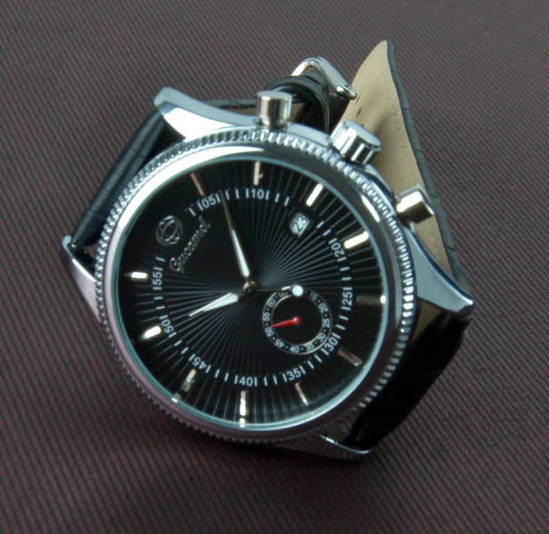 Mécanique en acier d'affaires montre hommes