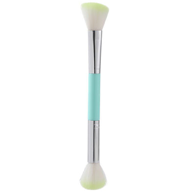 Brosse de maquillage à double tête Poudre molle Blush Highlight Fibre cheveux doux