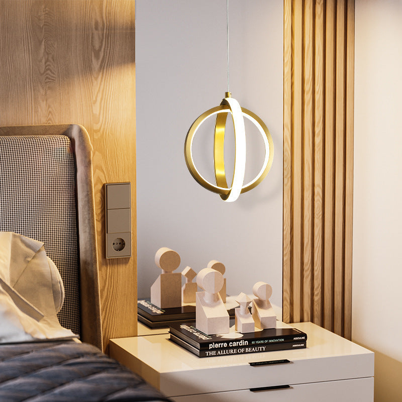 LED lumière circulaire lampe pendentif simple et créative