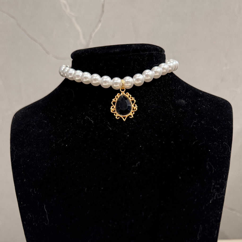 Style court cristal Zircon Vintage Pearl Fashion Choker