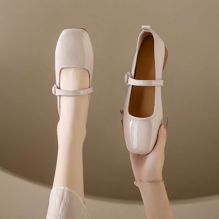 Women's French Style Genuine Leather Mary Jane Pumps