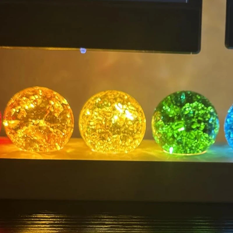 Sept éléments étoiles cristal boule de verre atmosphère lumière créative boule de glace colorée Accueil De