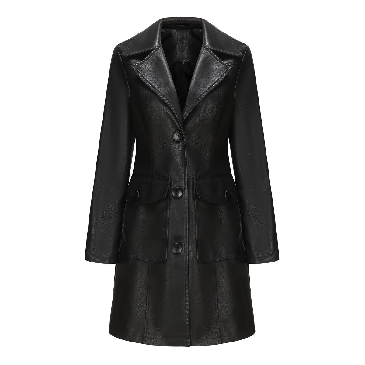Vêtements de dessus en cuir long pour femmes