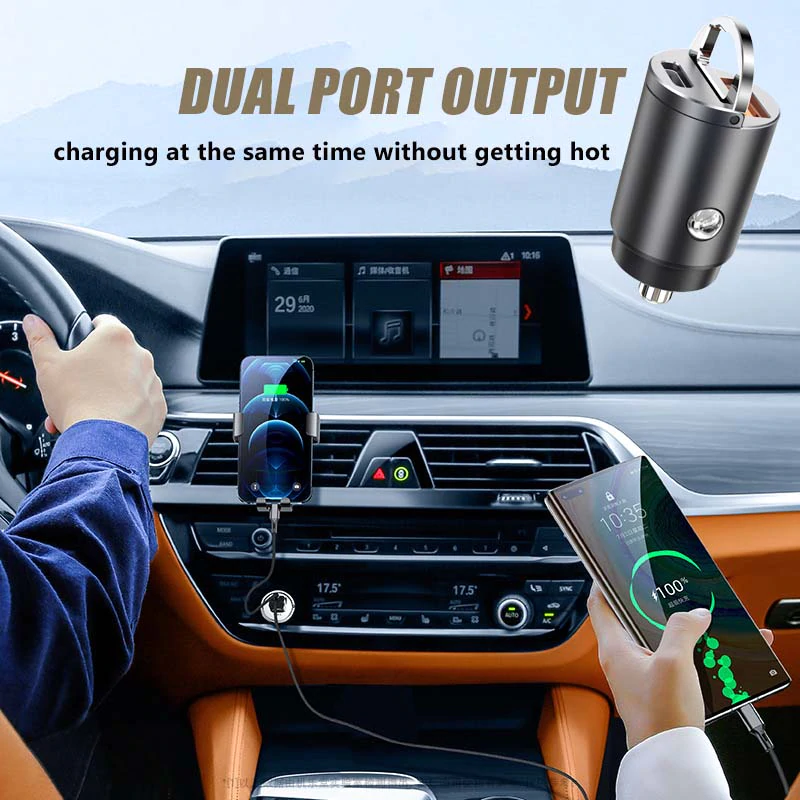 One For Two Usb Cigarette Lighter Conversion Plug pour Steam Mini