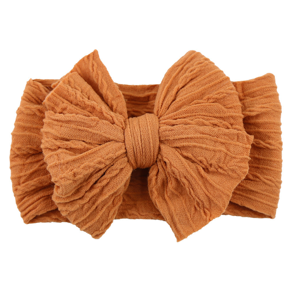 Bandes de tête de bébé faites à la main Soft Stretchy Nylon Bandes de cheveux avec arcs pour nouveau-né bébé T