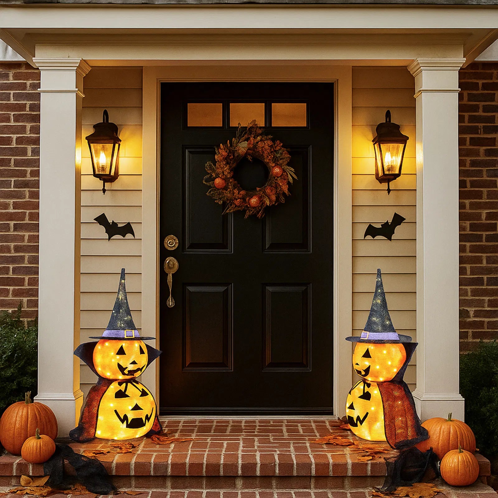 2Packs Décoration de citrouille légère collapsible Halloween 3FT