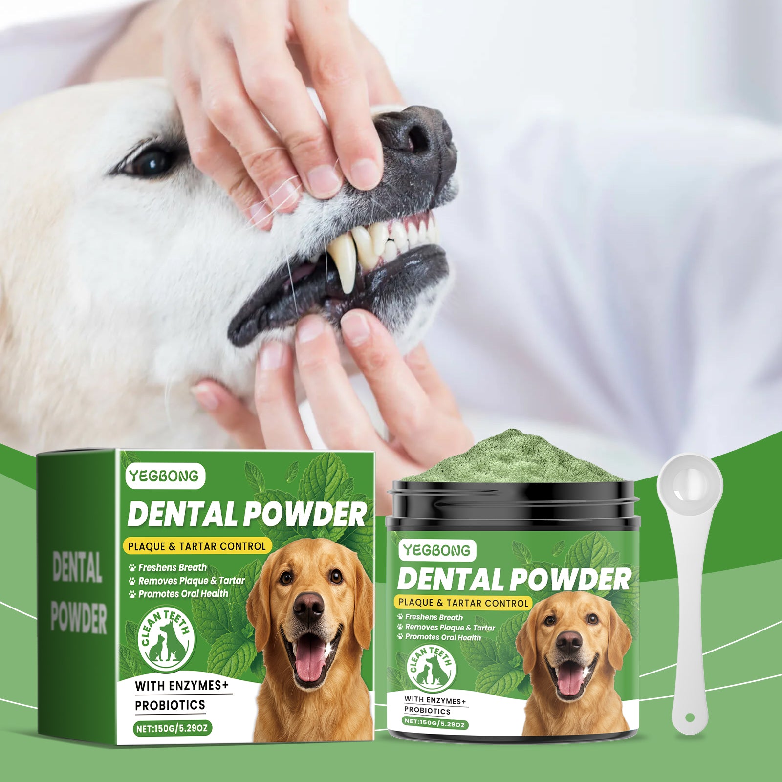 Poudre de nettoyage de dents de chien