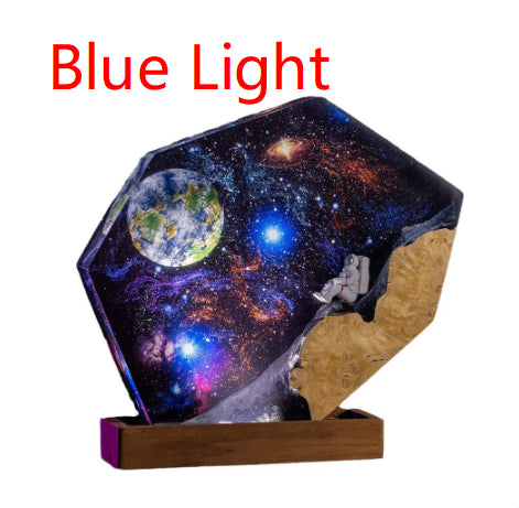 Interstellar Epoxy lampe espace Galaxy résine lumière de nuit en bois
