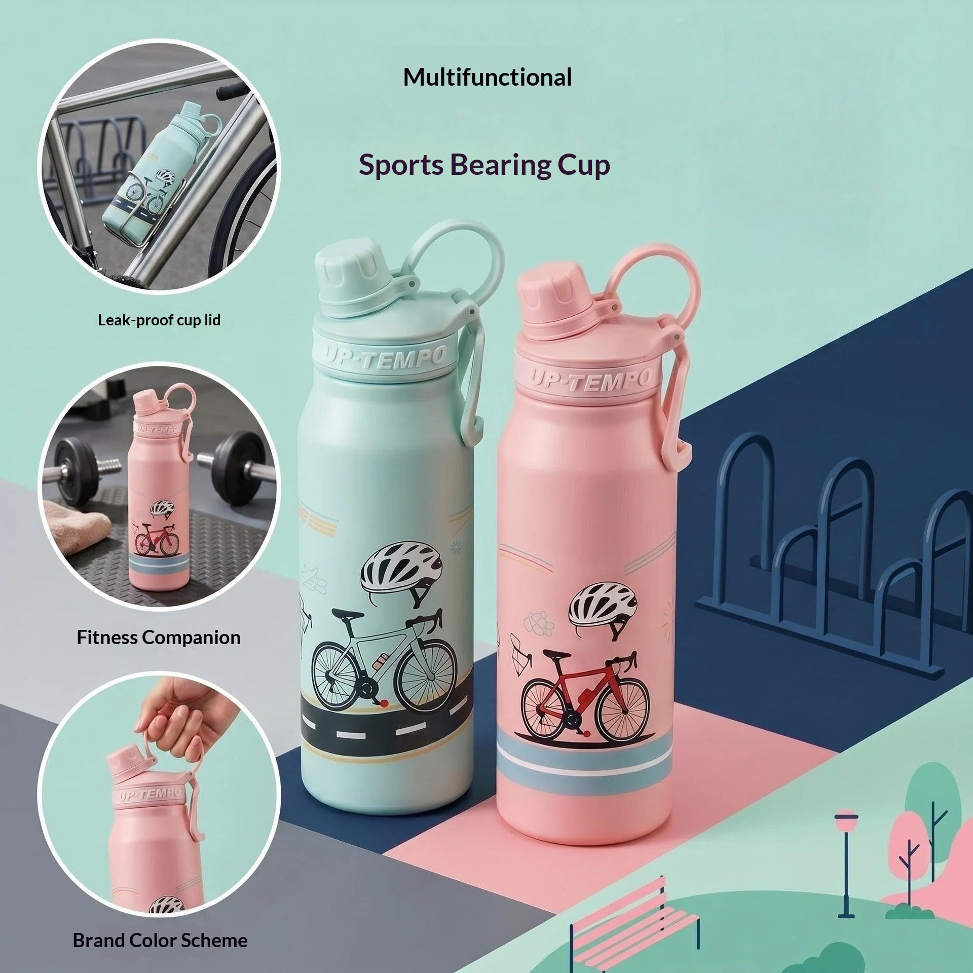 Acier inoxydable Portable de grande capacité pour vélo extérieur