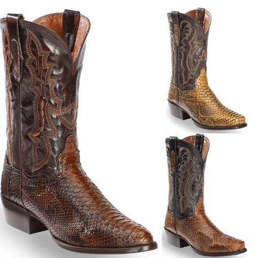 Bottes brodées à pointe pointue pour hommes