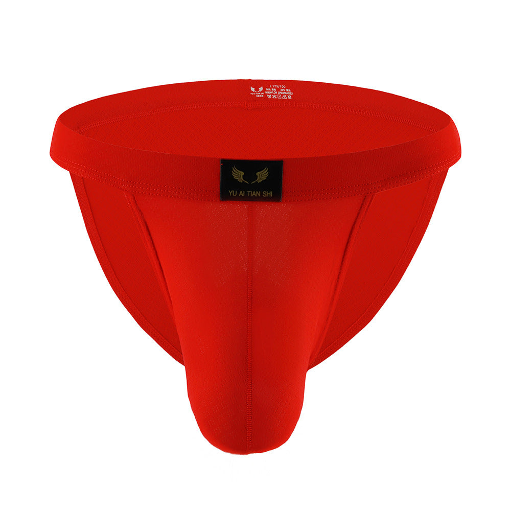Sous-vêtements pour hommes en nylon Solid Color Mid-waist Breathable Sexy Triangle