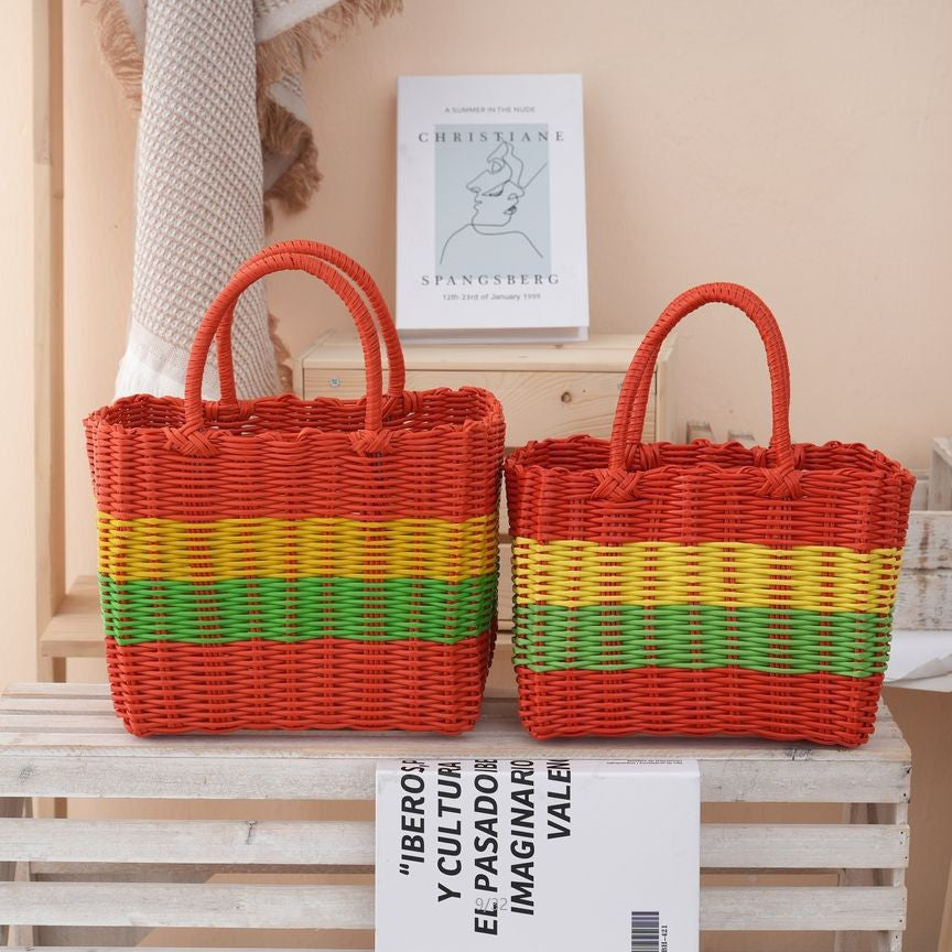 Panier de rangement en plastique portatif