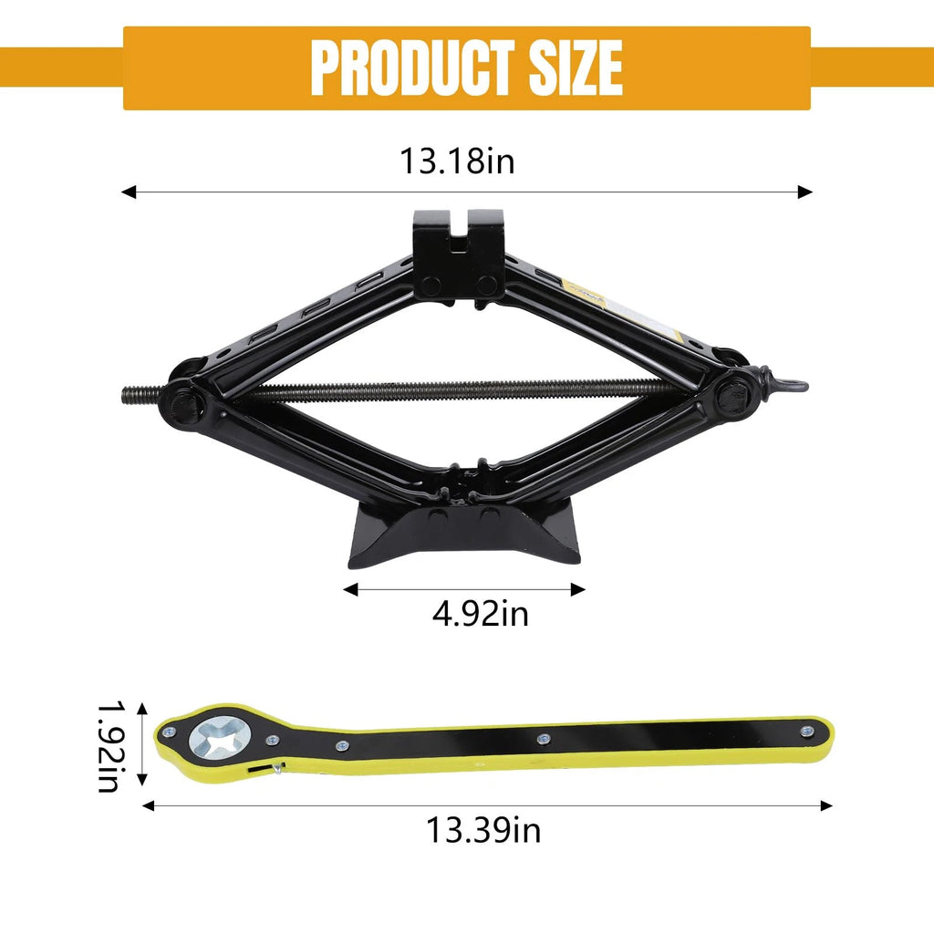 3 Tonne Ciseaux Jack Kit 3000 kg Râteau et perceur Adaptateur Max 45cm pour voiture