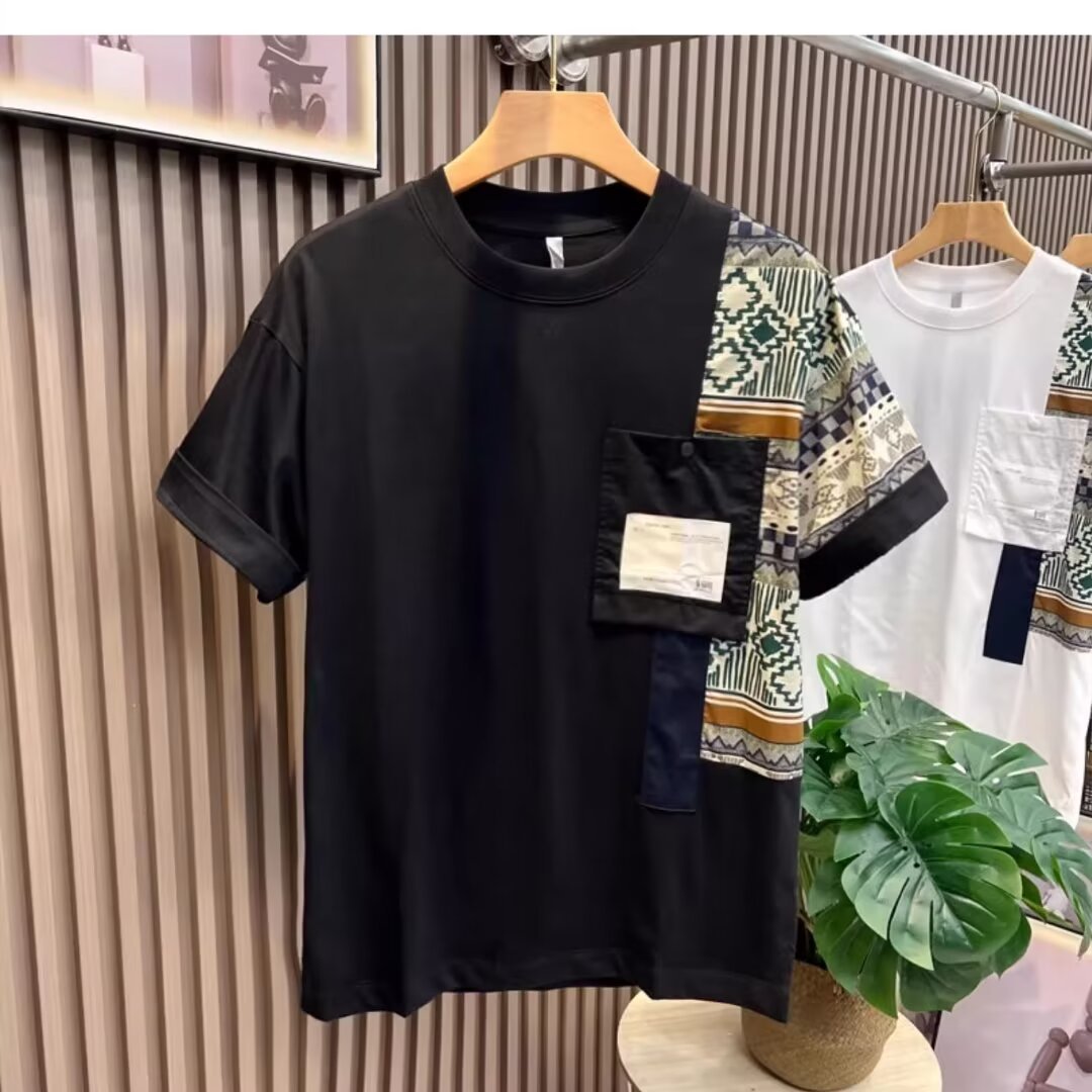 T-shirt pour homme T-shirt de travail d'été Style Couleur Matching Top