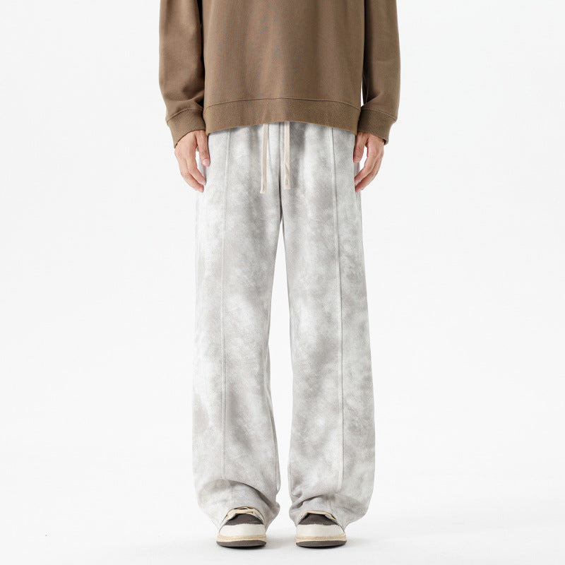 Pantalon rétro-caustomisé à large leg pour hommes