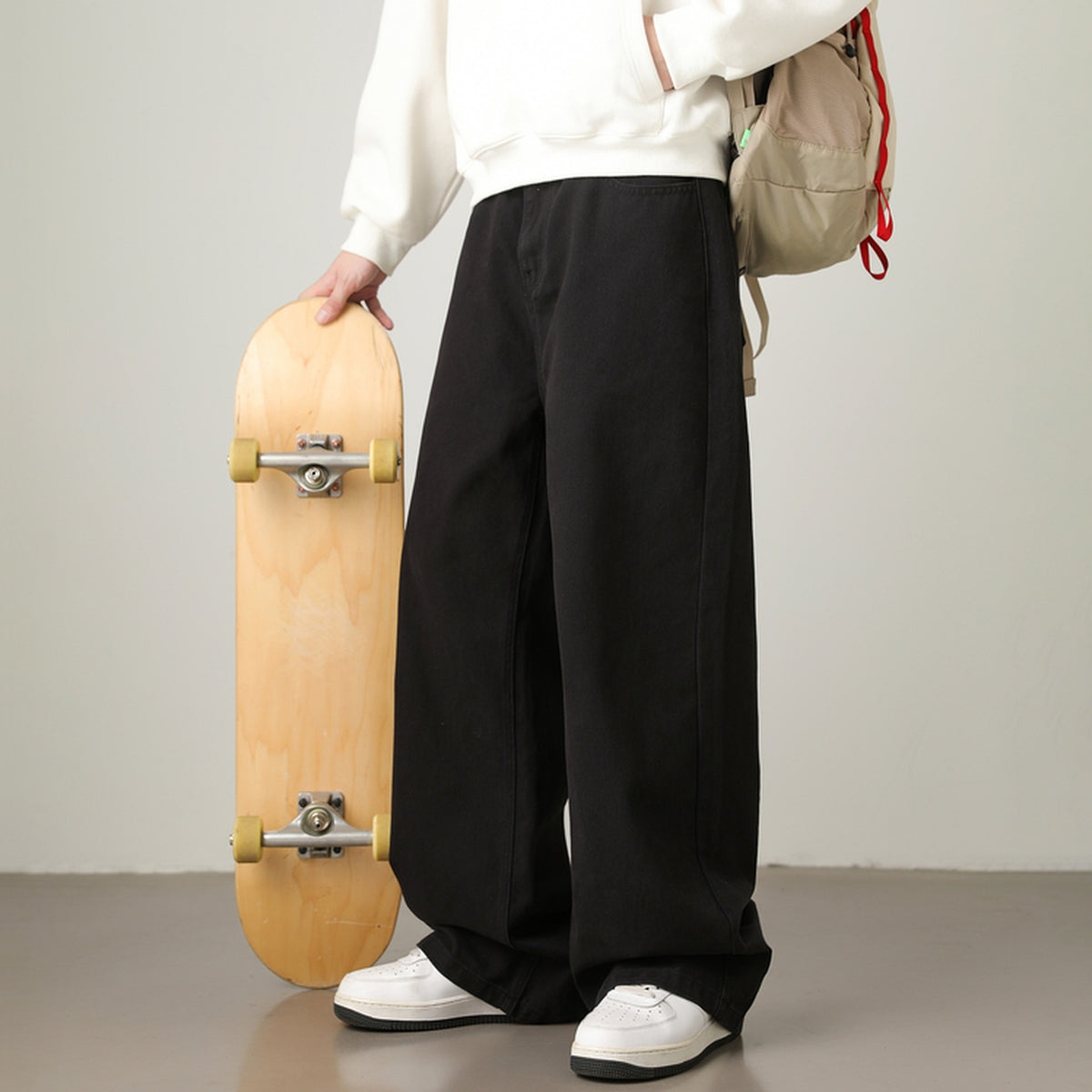 Pantalon semi-élastique semi-élastique retro en coton pour hommes