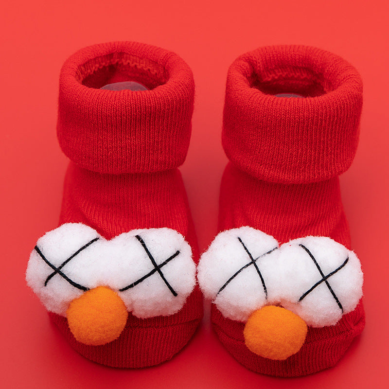 Bébé nouveau-né double aiguille anti-dérapant ne se sent pas serré avec les chaussettes de chambre pieds