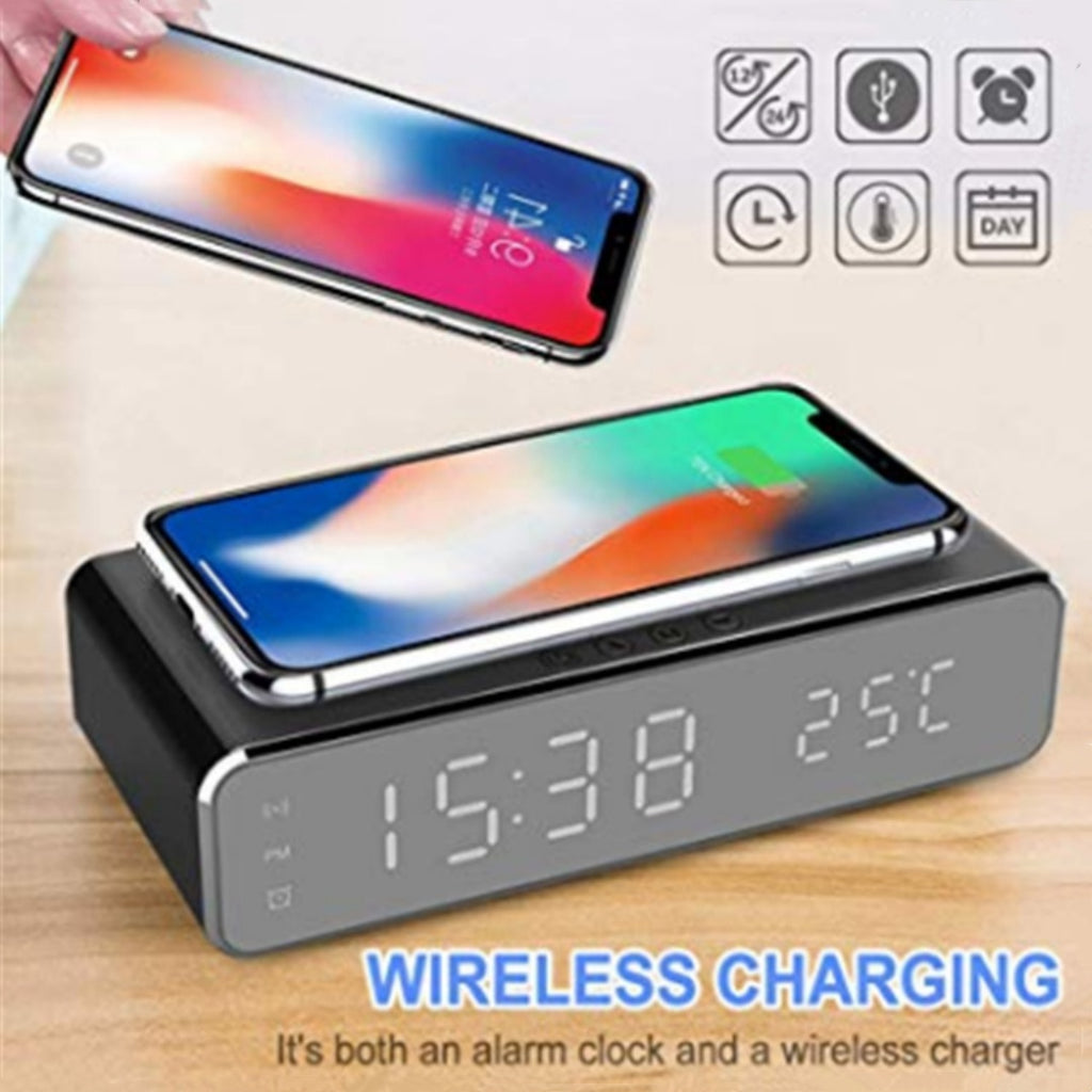 Horloge d'alarme Thermomètre de recharge sans fil