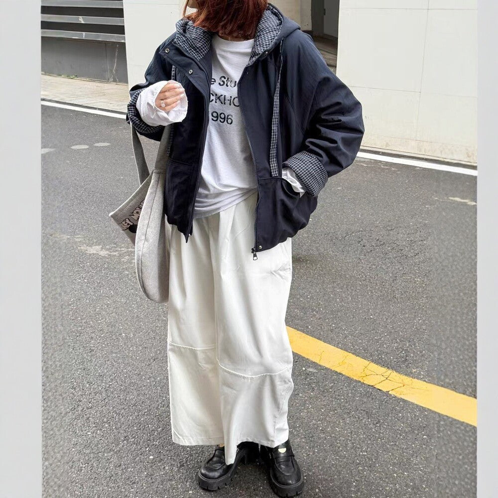 Manteau court à capuchon pour femmes