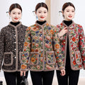 Moms Manteau rembourré en coton à imprimé léopard, doublé de polaire