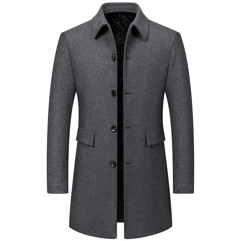 Lapel Hommes d'âge moyen Coat Woolen Coat