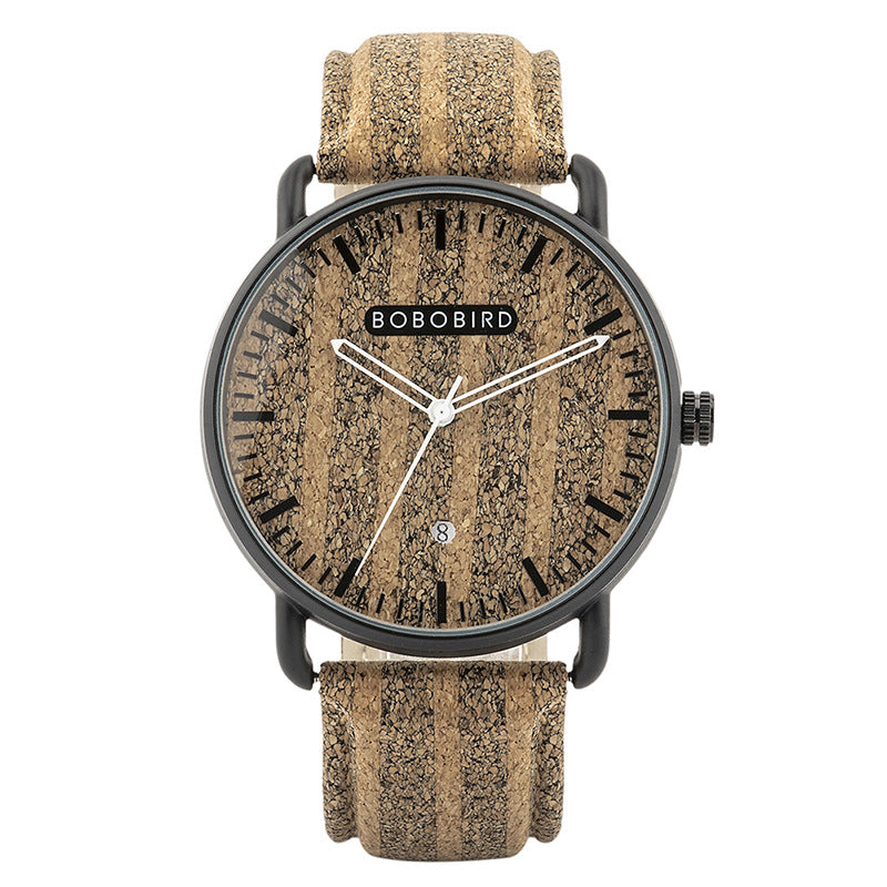 Cork Grain Couple montre mode Casual Wood Grain montre
