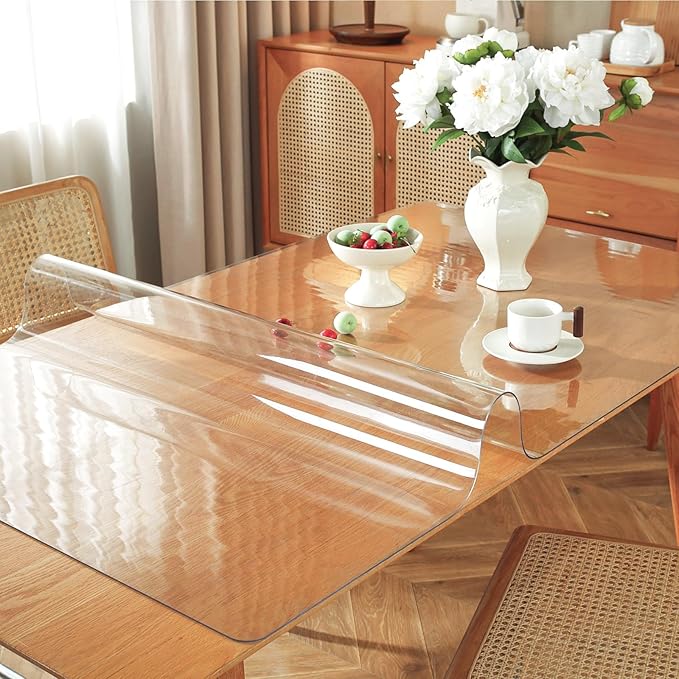 Couverture de table 1,5 Mm épais PVC transparent tapis protecteur de bureau étanche et facile de nettoyage