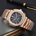 Fashionable Six-Pong Steel-Strap Business-Style Nautilus Mens Watch