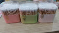 Jetable double-bout coton swab-random color-bamboo stick + coton absorbant-180 pièce