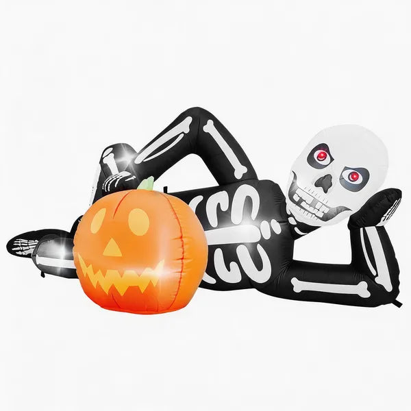 Décor gonflable d'Halloween 7ft avec squelette couché
