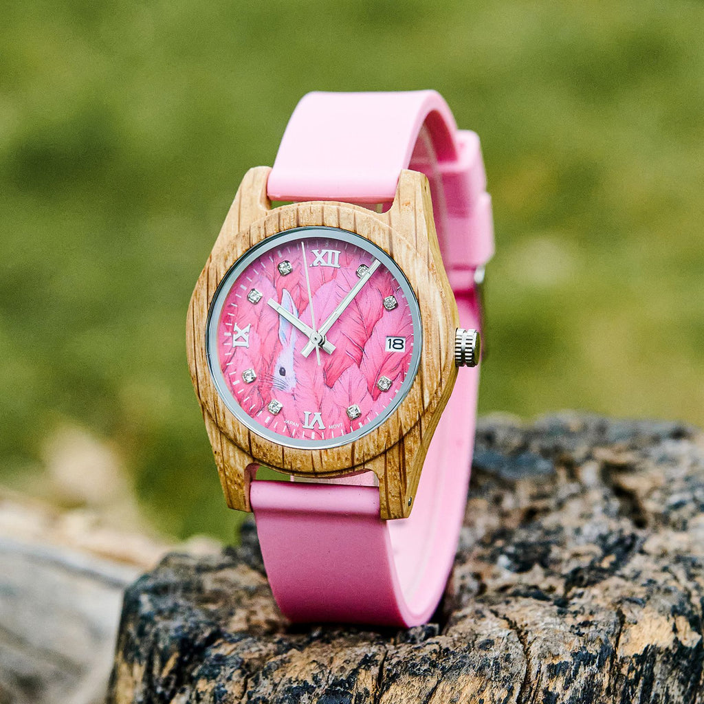 Montre en bois naturel pour les femmes - Montre Quartz Eco-friendly légère avec minimaliste