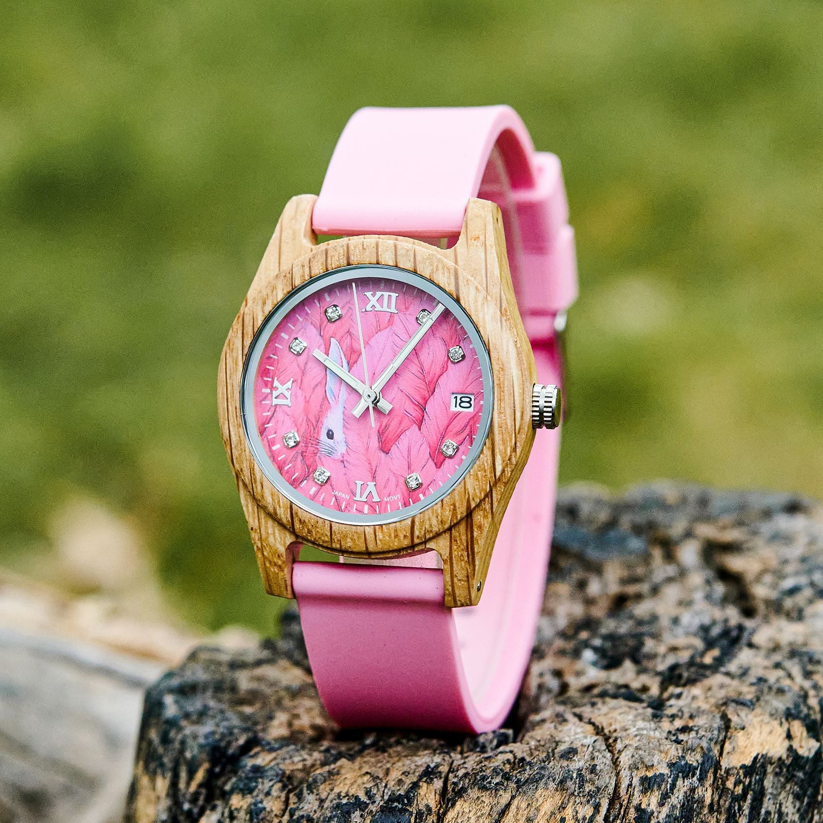 Montre en bois naturel pour les femmes - Montre Quartz Eco-friendly légère avec minimaliste
