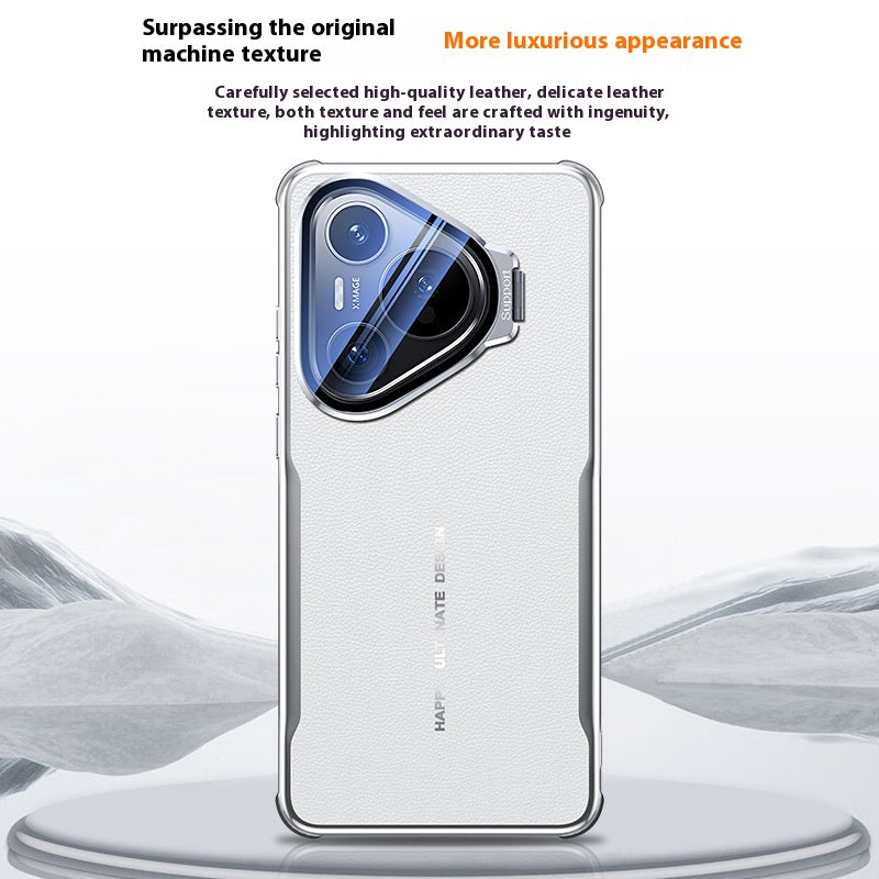 Étui de téléphone en cuir uni tout compris résistant à la chute